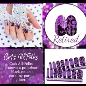 NWT Color Street Cat's All Folks Purple Glitter Nail Wraps